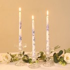 12 Pcs White Blue 10  Tall French Toile Wax Taper Candles Wedding Events Party