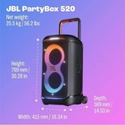 Jbl Partybox 520 Bluetooth Party Speaker Bass Led Lights Portable