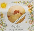  our Baby  Hallmark Picture Frame Plaque 1982 Garden Flower White Yellow Vintage