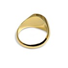 Gold Plated Signet Ring Featuring Deep Blue Lapis Lazuli Gemstone     Classic Stat