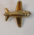 Vtg Solid Brass Boxed Model Plane Paperweight Figurine