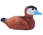 Ruddy Duck Figurine Blue Beak Miniature Bird Statue Carve Decoy Decor Garden