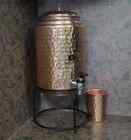 Hammered Copper Water Dispenser  5 Liter  With 2 Glass  300 Ml  And With Stand