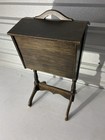 Reduced  Vintage Wooden Standing Sewing Box  Cabinet W  Legs   Double-hinged Lid