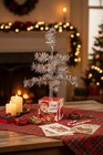 Primitive  Retro 13  Vintage Silver Tinsel Christmas Tree On Box