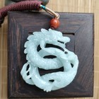 Natural Jade Dragon Pendant Necklace Nine Dragons Lucky Wealth Amulet Jewelry