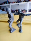 Vintage 1960s Louis Marx 6 Inch German Wwii Plastic Toy Soldiers Lot Of 2 Grey