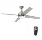 Home Decorators Mercer 52 In  Led Indoor Brushed Nickel Ceiling Fan With Light