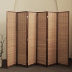 6 Panel Bamboo Room Divider 5 6 Ft Tall Folding Privacy Screen For Room
