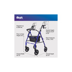 Medline Days 106 Large Lightweight Blue Rollator Transport Rollator Foldable Alu