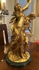 Magnificent Large Gilt Bronze Statue  bacchanal  After C  Clodion  Signed dated 