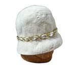 Vintage Donna Modes Angora Cream Gold Felted Bucket Hat Cloche Hat