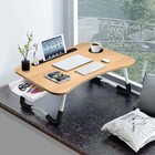 Slendor Lap Desk With Tablet Slot  Foldable Laptop Table With Storage Drawer    