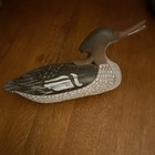 Vintage Hand-carved Painted Loon   Merganser Bird Decoy  Wood Figure Signed Burk