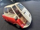 Vintage Red And White Bmw Isseta Tin Friction Car Toy  Japan  Works As Should