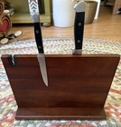 Hoshanho Magnetic Knife Block  Thickened Acacia Wood Kitchen Knife Holder Stand