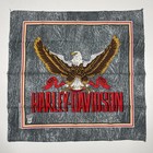 2 Vtg Harley Davidson Acid Wash Denim Print Live To Ride Bandana Handkerchief