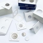 600 Pcs Coin Flips 6 Assorted Sizes 2  X 2  Cardboard Coin Holders Mylar Coin   