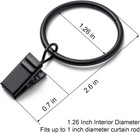 36 Pack Curtain Rings With Clips 1 26  Metal Drapery Rings Heavy Duty For 1  Rod