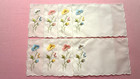 Vintage Cocktail Napkins French Hand Embroidered Flowers Set 8 Nos