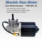 Electric Gear Motor - Pn01007-38   12v Dc  Reversible  Low Speed 50 Rpm  3 8    