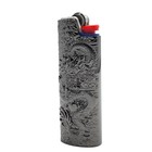 Metal Lighter Case Vintage Dragon Engraved Cover Fits Full Size J6 Holder New Us