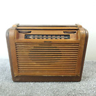 Philco Model 46-350 Tube Radio Am Roll Top Wood Portable Vintage Not Working