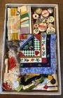 Lot Of Vintage Sewing Notions Buttons Needles Thread Zipper Etc