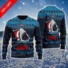 Santa Jaws Christmas Sweater Funny Shark Ugly Xmas Jumper Unisex Holiday Gift