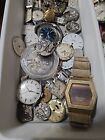 Large Lot Antique Vintage Watch Parts Dials Movements Cases Etc  Steampunk O22
