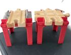 Lot Of 2 Thomas   Friends Wooden Train Stacking Elevated Risers 4 Way 2 Way Nice