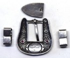 Vintage Nb Sterling Silver And 10k Gold Engraved Belt Buckle