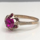 Engagement Soviet Ruby Ring Silver 875 Size 7