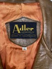 Vintage 70s Adler Brown Leather Trench Coat Jacket Blazer Size 46