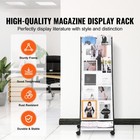 Brochure Display Rack 6-tier Magazine Literature Display Stand 4 Wheels