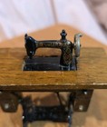Vintage Miniature Singer Treadle Sewing Machine Wood Table Dollhouse Made Taiwan