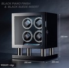 4 Watch Winder Box Auto Lcd Touch Remote Silent Motor Lockable Black Wood