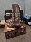 Los Altos Boots Brown Leather Western Boot Floral Embroidered  Us 9m