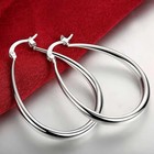925 Sterling Silver 41mm Big Hoop Earrings Smooth Circle Women Party Jewelry