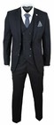 Mens 3 Piece Suits Gatsby 1920s Peaky Blinders Gangster Pinstripe Tailored Fit 