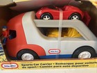 Nos Vintage Little Tikes Car Carrier Semi Truck Hauler W red Car   Yellow Jeep