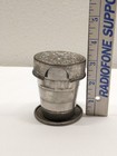 Vintage Metal Collapsible Travel Drink Cup Ornate Lid Patd Feb 1897          