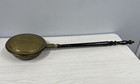 Antique Vintage Brass Bed Warmer W long Wooden Handle 42  Overall From Collector