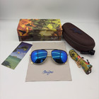 Maui Jim Manchester United Fairwinds B554-03 Sunglasses Gold Frames Blue Lens