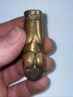 Antique C 1890 Brass Deer Hoof Figural Flip Top Match Safe Deponirt Vesta Case