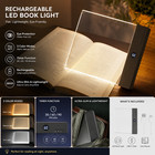 Led Book Light Rechargeable Smart Clear Flat Reading Light With 3 Colors   Timer