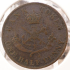 1857 Bank Of Upper Canada 1 2 Half Penny Token Pc-5d Sp4526