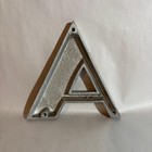 Vtg Art Deco Aluminum 3-d Advertising Sign Letter  a  Architectural Salvage 6   