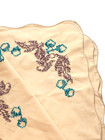 Handmade Vintage Cross Stitch Tablecloth Gold Brown Green Tones 67 x50 