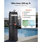 200 Sq ft   Cartridge Pool Filter Valve 9000 Gph Swimming Pool Filtration System